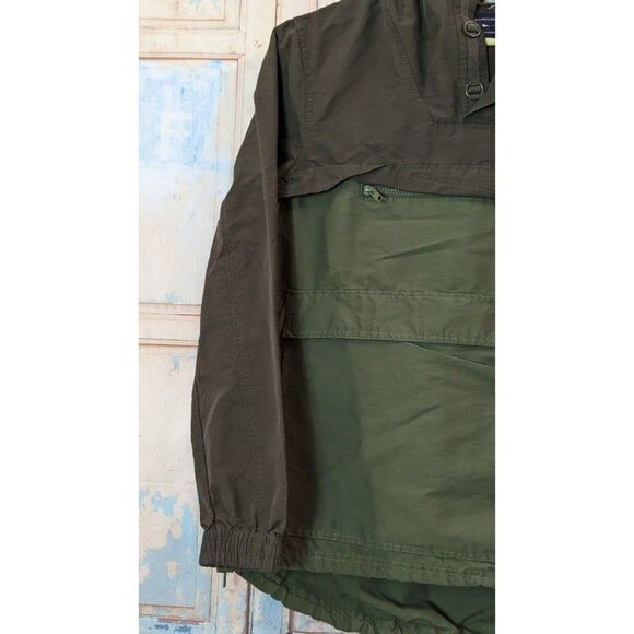 Modern Amusement Mens Size Medium Green Long Sleeve Hooded Windbreaker Jacket - Picture 5 of 11